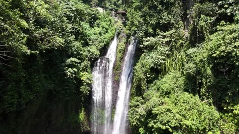 Aerial view of Aling Aling waterfall in Bali, Indonesia. Stock Footage 315752458