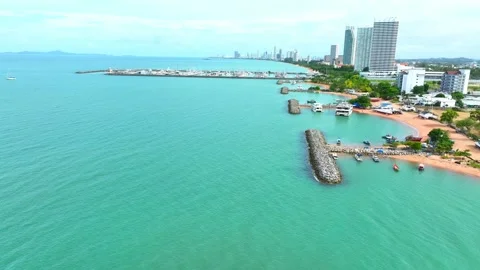Aerial view allows you to appreciate the strategic layout of breakwaters. Stock Footage 249727598