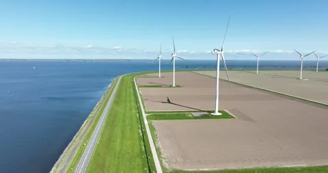 Aerial view of Almere, Netherlands Stock Footage 314117481