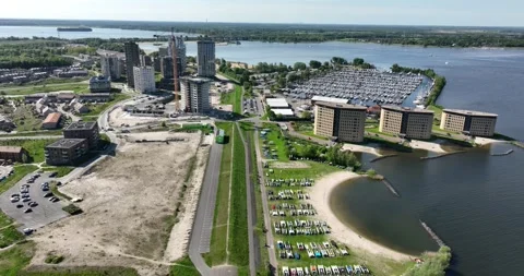 Aerial view of Almere, Netherlands Stock Footage 314117586