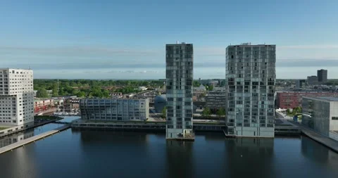 Aerial view of Almere, Netherlands Stock Footage 314117849