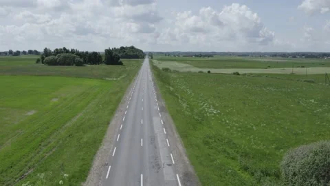 Aerial view to almost empty road. Stock Footage 197333639