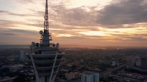 Aerial view of Alor Setar tower or locally known as menara Alor Setar Stock Footage 155652233
