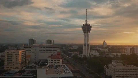 Aerial view of Alor Setar tower or locally known as menara Alor Setar Stock Footage 155652422