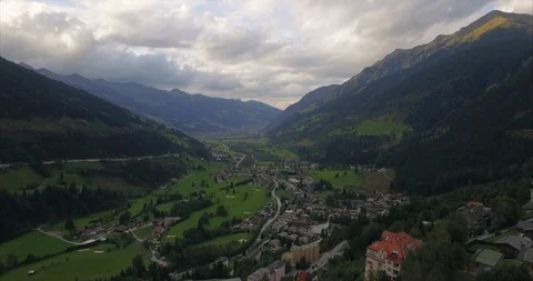 Aerial view of the Alpine valley. Stock Footage 104719525
