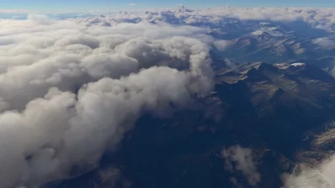 Aerial view of the Alps from above clouds 4k animation Stock Footage 162102755