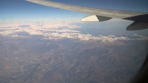 Aerial view of the Alps from the airplane Stock Footage 83455467