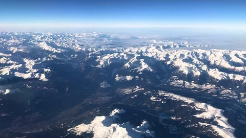 Aerial view of Alps mountains under Italy, Austria and Swiss form plane, 4k Stock Footage 102173270