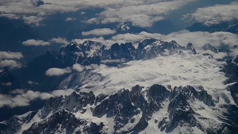 Aerial view of Alps, winter time Stock Footage 76862244
