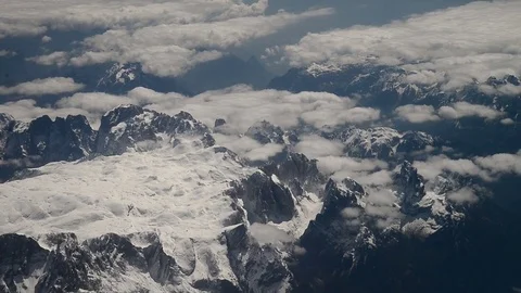 Aerial view of Alps, winter time Stock Footage 76862832