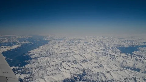 Aerial view of Alps, winter time Stock Footage 76863391
