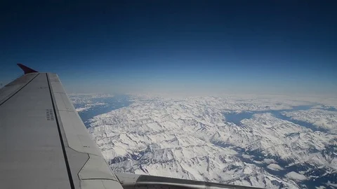Aerial view of Alps, winter time Stock Footage 76863634