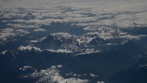 Aerial view of Alps, winter time Stock Footage 76863923