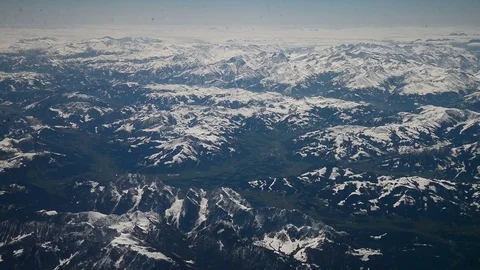 Aerial view of Alps, winter time Stock Footage 76864086