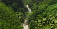 Aerial View Of Amazing Powerful Waterfall In Tropical Jungle. Stock Footage