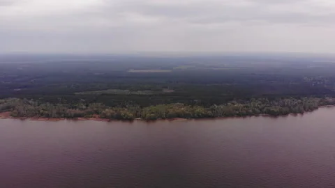 Aerial View Amazing Sky Reflected Water Beautiful Stock Footage 278680585