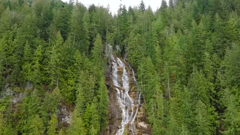 Aerial View Of Amazing Waterfall Stock Footage 304064481