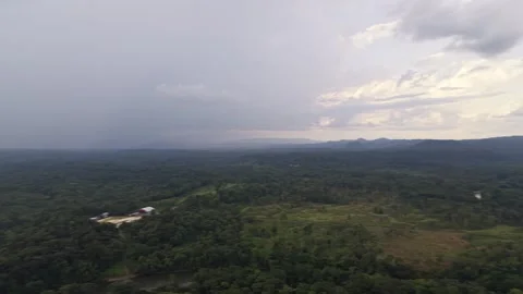 Aerial View of Amazon Rainforest River in Ecuador Stock Footage 336491997