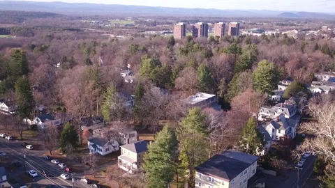 Aerial View Of Amherst, MA And UMass Stock Footage 329314149