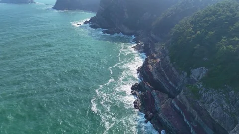 Aerial view of amnam park cliffs in busan south korea Stock-Footage 341908779