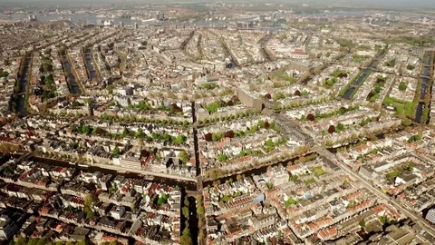 Aerial View of Amsterdam Stock Footage