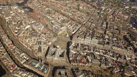 Aerial View of Amsterdam Video stock 76001106