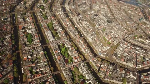 Aerial View of Amsterdam Video stock 76001110