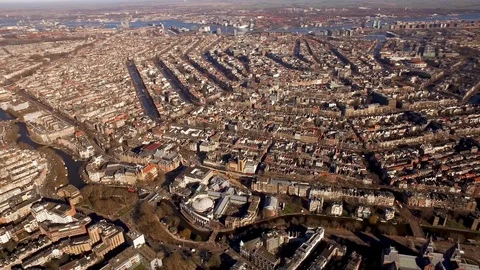 Aerial View of Amsterdam Stock Footage 103868709