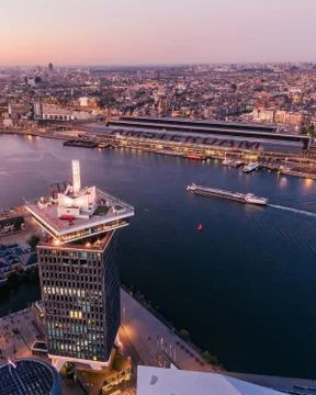 Aerial view of Amsterdam Stock Photos