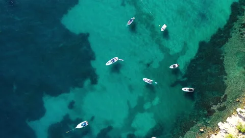 Aerial view of the anchorage zone of Altea beach, Alicante. Stock Footage 140386419