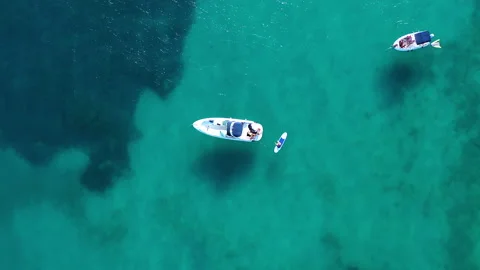 Aerial view of the anchorage zone of Altea beach, Alicante. Stock Footage 140388124