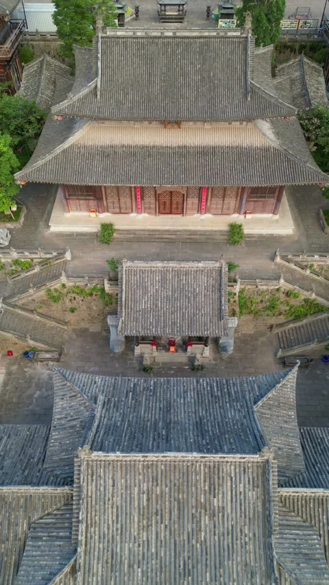 Aerial view of ancient architectural temples in Japan, Asia. Stock Footage 314219061