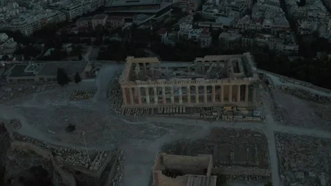 Aerial View of Ancient Babylon Ruins with Modern City Background Video stock 344041336