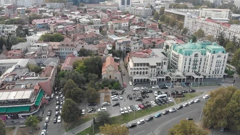 Aerial view of ancient basilic cathedral of Anchiskhati in Tbilisi, Georgia 2018 库存影片 101781929
