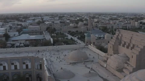 Aerial View of Ancient Khiva Old Town, Uzbekistan 4K Stock Footage 345819059
