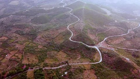 Aerial view of Ancient Messini wall ruins Stock Footage 195568804