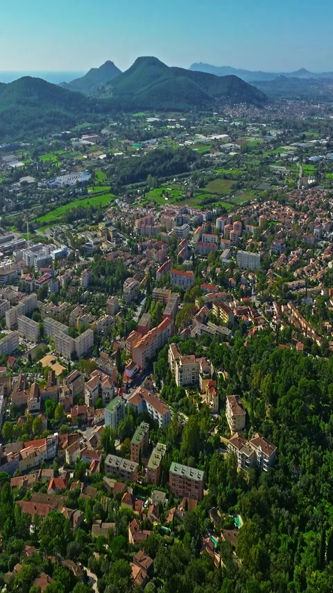 Aerial view of ancient streets and houses of the historic center of the city of Stock Footage 320873602