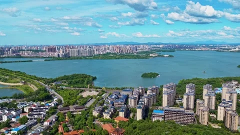 Aerial view of the ancient Temple in Sheng &amp;#039;an, Hunan Province Stock-Footage 325346957