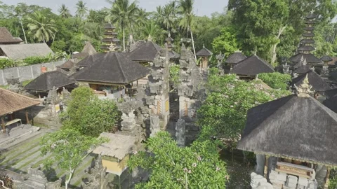 Aerial view of ancient temple of ubu in bali indonesia Stock Footage 266985832