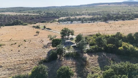 Aerial View of Ancient Underground Tomb and Archaeological Mound Video stock 341671819