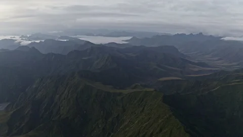 Aerial view of the Andes mountain range covered in forest: a nature background Video stock 169897163