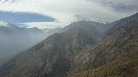 An aerial view, Andes valleys at central Chile at "Yerba Loca", Santiago de C Vídeos de archivo 146813005