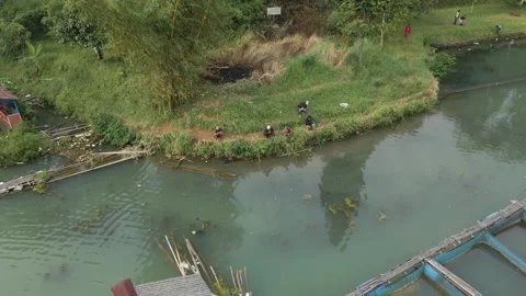 Aerial view of angler Video stock 292082708