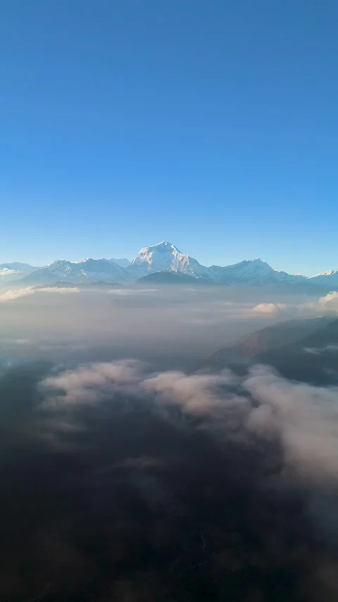 Aerial view of Annapurna mountain range, Nepal. Stock Footage 326891896