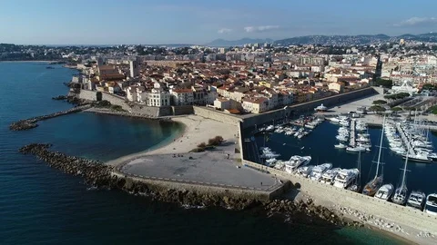 Aerial view of Antibes Video stock 104200064