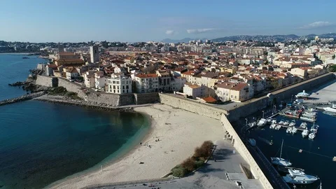 Aerial view of Antibes Video stock 104200093