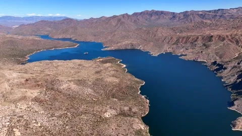 Aerial view of apache lake and mountains, United States. Stock Footage 312769951