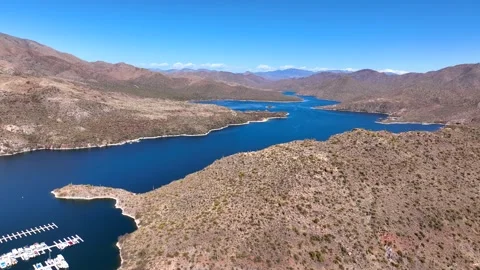 Aerial view of apache lake and mountains, United States. Video stock 312770015