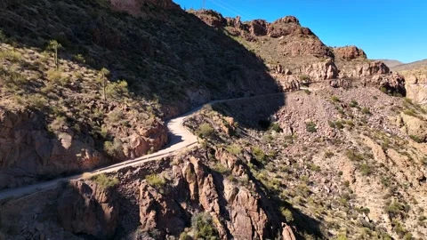 Aerial view of apache lake and mountains, United States. Stock Footage 312770037
