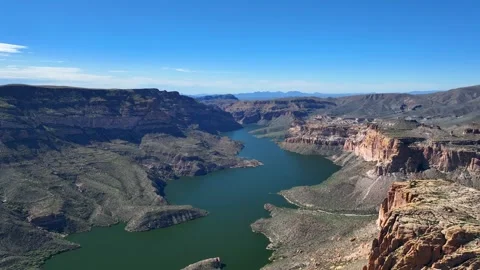 Aerial view of Apache Lake, United States. 库存影片 320165486